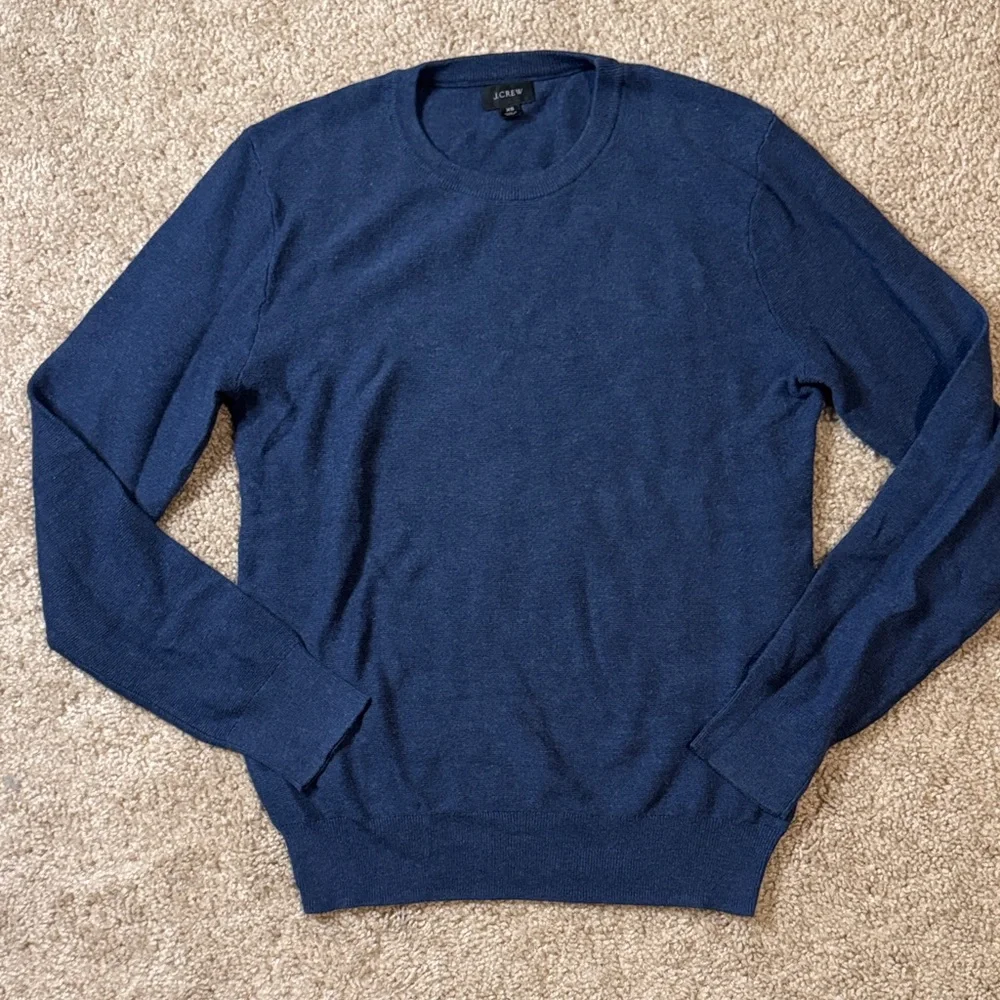 J. Crew Men's Deep Blue Crewneck Sweater